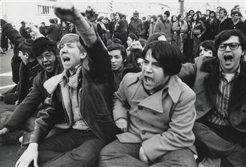 PAUL CONKLIN (active 1960s-70s) Group of 19 photographs of demonstrations, many of them anti-war protests, with others protests by Yipp